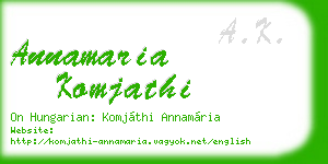 annamaria komjathi business card