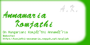 annamaria komjathi business card